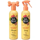 Bündel aus PET Head Birthday Sparkle Hundeshampoo und Hunde-Deo-Spray - Zuckerwatteduft, Pflegt und beruhigt empfindliche Haut, Hypoallergen, Vegan, Sanfte Formel für alle Hunde und Welpen