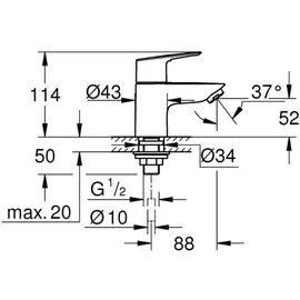 Grohe BauLoop Standventil Chrom