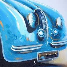 MCW Ölgemälde Oldtimer Handgemalt