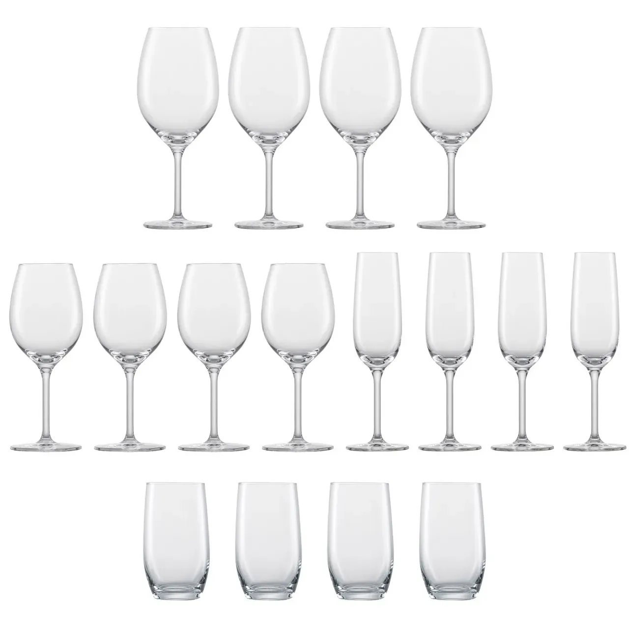 SCHOTT ZWIESEL Serie FOR YOU Set 4 x Bordeaux 4 x Charonnay 4 x Sekt 4 x Allround