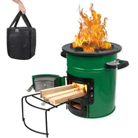 Raketenofen Outdoor, Rocket Stove mit Tragetasche, BBQ Rostfreiem Stahl Rakete Holzofen, Camping Campingkocher für Rucksackreisen, Wandern, Picknick, Winddicht Campinggrill, Verbesserte Brennkammer