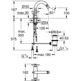 Grohe Atrio Einlochbatterie Warm Sunset