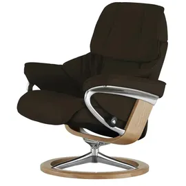 Stressless Relaxsessel Reno Leder 92 x 110 x 80 cm Braun mit Hocker