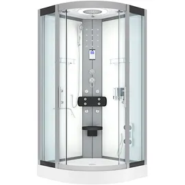 AcquaVapore Komplettdusche Duschkabine Fertigdusche Dusche D58-10T0-EC 90x90 cm mit 2K Scheiben Versiegelung