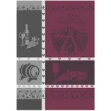 Ross Geschirrtuch Wein Grau - Bordeaux 50 x 70 cm
