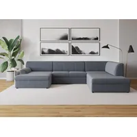 DOMO collection Wohnlandschaft DOMO COLLECTION "Topper, elegant und zeitlos, komfortabel, U-Form", grau (dunkelgrau), B:320cm H:78cm T:213cm, Sofas, Wohnlandschaft, wahlweise mit Bettfunktion