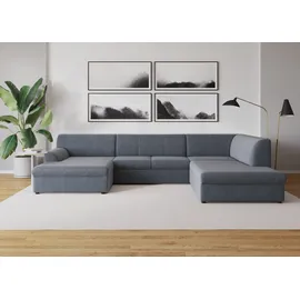 DOMO collection Wohnlandschaft DOMO COLLECTION "Topper, elegant und zeitlos, komfortabel, U-Form", grau (dunkelgrau), B:320cm H:78cm T:213cm, Sofas, Wohnlandschaft, wahlweise mit Bettfunktion