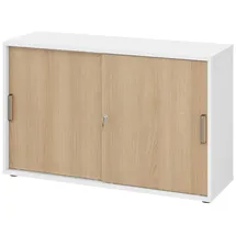 bümö Aktenschrank 120x74,8x40 Weiß/Eiche
