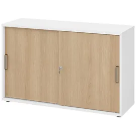bümö Aktenschrank 120x74,8x40 Weiß/Eiche