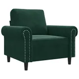 vidaXL Sessel Dunkelgrün Samt 60 x 60 x 60 cm Schwarz