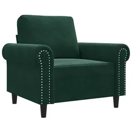 vidaXL Sessel Dunkelgrün Samt 60 x 60 x 60 cm Schwarz