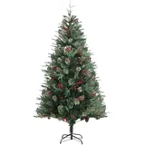 vidaXL Weihnachtsbaum mit Zapfen Grün 195 cm PVC & PE