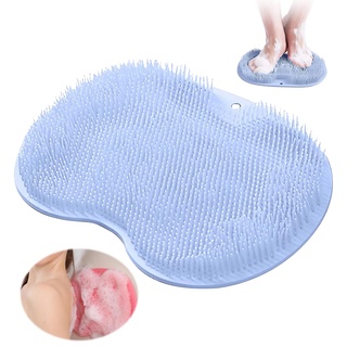 Rutschfestes Silikon Massagepad, Rückenschrubber, Fußbürste Wäscher Massagegerät Dusche mit Saugnapf Silikon, Massager-Reiniger, Entspannendes, Reinigt, Peeling, Massiert Ihre Rücken (Blau)