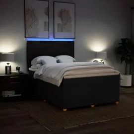 vidaXL Boxspringbett mit Matratze Schwarz 140x200 cm Stoff
