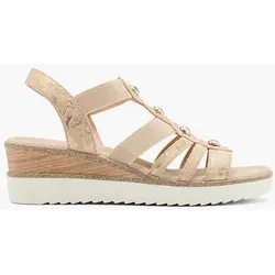 Komfort Keilsandalette - Damen - beige