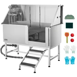 VEVOR Tierpflegewanne mit Treppe Wasserfilterplatte rechte Tür 1500x700x1495mm