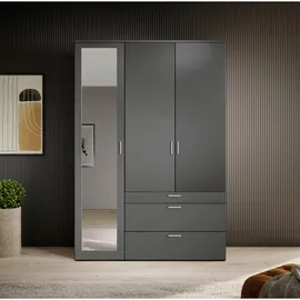Stella Trading Drehtürenschrank VESALA 135 x 195 x 56 cm Graphit