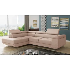 Sofnet Eckcouch Cord 5-Sitzer Rosa