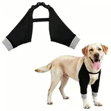 Kukaster Pet Hundebody Nach OP für Vorderbeine, Ellenbogenbandage Hund Vorderbein, Wundschutzanzüge für Hunde mit Bein, Op Body Hund Leckschutz für Verletzung Hund, Schwarz grau, S