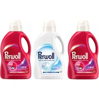 PERWOLL Flüssig-Set 3x 27 Waschladungen (81WL) 2x Color & 1x White, Feinwaschmittel-Set reinigt sanft und erneuert Farben/Weiß und Fasern, Waschmittel mit Dreifach-Renew-Technologie