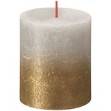 Bolsius Stumpenkerze Sunset 8 cm sandgrau/gold