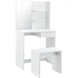[en.casa] Schminktisch, Weiß, Holzwerkstoff, 75x141x40 cm,