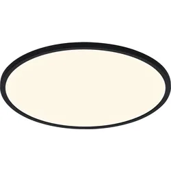NORDLUX LED Deckenleuchte "Oja Smart", E (A-G), schwarz, Ø 42,40cm H: 2,30cm, Lampen, Ultraflache Deckenpaneelleuchte, dimmbar mit Nordlux Smart