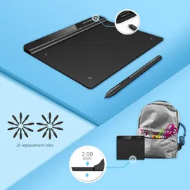 xppen G640 Grafiktablett Schwarz 5080 lpi 190 x 162 mm USB