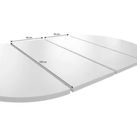 beautysofa Lumi Ø 100–180 cm weiß