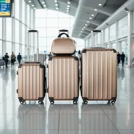 Tectake Pucci Koffer-Set 4-tlg. beige