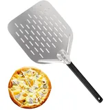 TNOMSNO Pizzaschieber Pizzaschaufel, 12 Zoll Pizzaschieber Perforiert mit Abnehmbaren Griff, 40x30cm Profi Pizzaschieber mit Großer Fläche für den Grill Oder Ofe