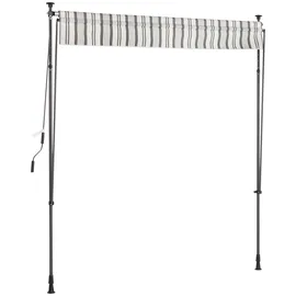 Konifera Klemmmarkise 350 x 150 cm Grau/Weiß