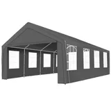 Tectake Partyzelte Mammut 8 x 4 m inkl. 4 Seitenteile Grau/Weiß