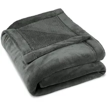 CELINATEX Flauschige Kuscheldecke XXL 220 x 240 cm grau Decke Sofa warm Wohndecke weich Mikrofaser Fleece Oeko-TEX Montreal