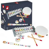 Janod - Confetti Holz-Musikset mit 4 Instrumenten, Musikinstrument für Kinder, Spielzeugnachbildung und Spielzeug für musikalisches Empfinden, ab 2 Jahren, J07600