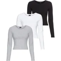 LAURA SCOTT "cropped", Damen, Gr. 44/46, schwarz-weiß (weiß,mid grau