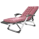 Gartenstuhl Sonnenliege Hoch Senioren mit Kissen Saunaliege Auflage Extrabreit Liegestühle Liege mit Kissen Gartenliege Liegender Recliner Relaxliege für Erwachsene, Reisen, Büro, Angeln ( Farbe : #3