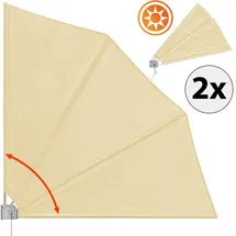 DEUBA Seitenmarkise 140 x 140 cm beige Polyester 2 St.
