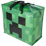 Puckator Minecraft Creeper Wäschebeutel Aufbewahrungsbeutel mit Reißverschluss XXL Aufbewahrungstasche, Jumbo Wäschesäcke für Kleidung, offizielle Lizenz, Minecraft Creeper Motiv