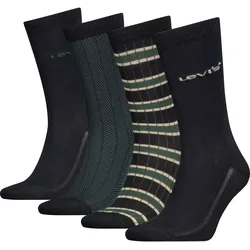 Socken LEVI'S, Herren, Gr. 39-42, schwarz (grün schwarz combo), Baumwollmischung, elastisch, Socken, mit auffälliger Musterung