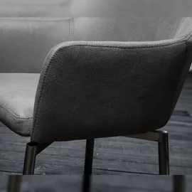 KAWOLA Stuhl Loui Sessel drehbar Microfaser Esszimmerstuhl hellgrau