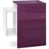 Vladon Nachttisch, Brombeere, Holzwerkstoff, 60x63x36 cm, Schlafzimmer, Nachttische