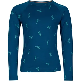 Icebreaker Merino 200 Oasis Snow Day Longsleeve (Größe 140, blau)