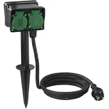 PRO PLUS Gartensteckdose 4-fach 2 m Schwarz 1 St.