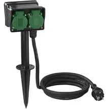 PRO PLUS Gartensteckdose 4-fach 2 m Schwarz 1 St.