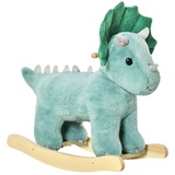 Homcom Schaukeltier Spielzeug, Triceratops, Wal Dunkelgrün