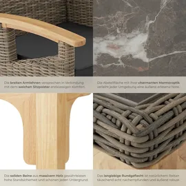 Tectake Foggia Rattan Sitzgruppe 9-tlg. natur