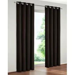 Vorhang WIRTH "Trondheim 234 g/m2" Gr. 5, schwarz, B:132cm H:225cm, Chenille, Polyacryl, Gardinen