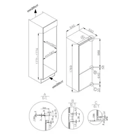 Amica EKGCS 387 926 Einbau-Kühlgefrierkombination (270 l, 1769 mm hoch)