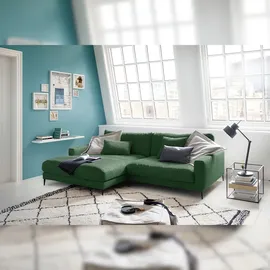 KAWOLA Ecksofa Cara Cord Recamiere links smaragd